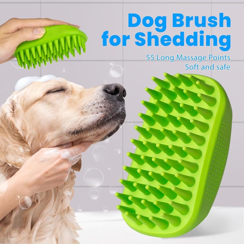 HSC 3PCS Dog Bath Brush, Shampoo, Shower, Scrubber for Bath, Dog Bath Supplies, Suitable for Deshedding, Washing & Grooming of Short and Long Haired Pets (Blue Green Blue) - Image 4